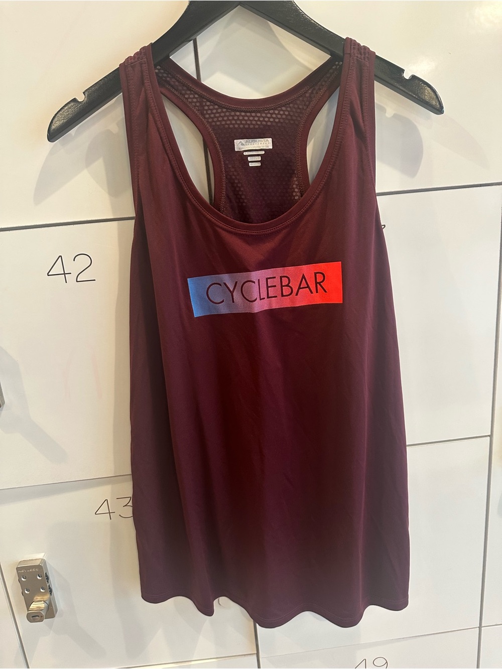 Cyclebar Women's Burgundy Racerback Tank with Gradient Logo